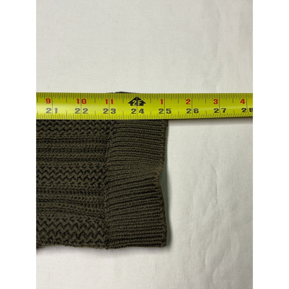 Eddie Bauer Mens XXL Tall Olive Green Ribbed Knit Cotton Crewneck Sweater - Picture 6 of 6